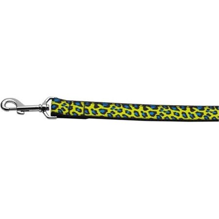 UNCONDITIONAL LOVE 4 ft. Blue & Yellow Leopard Nylon Dog Leashes UN797031